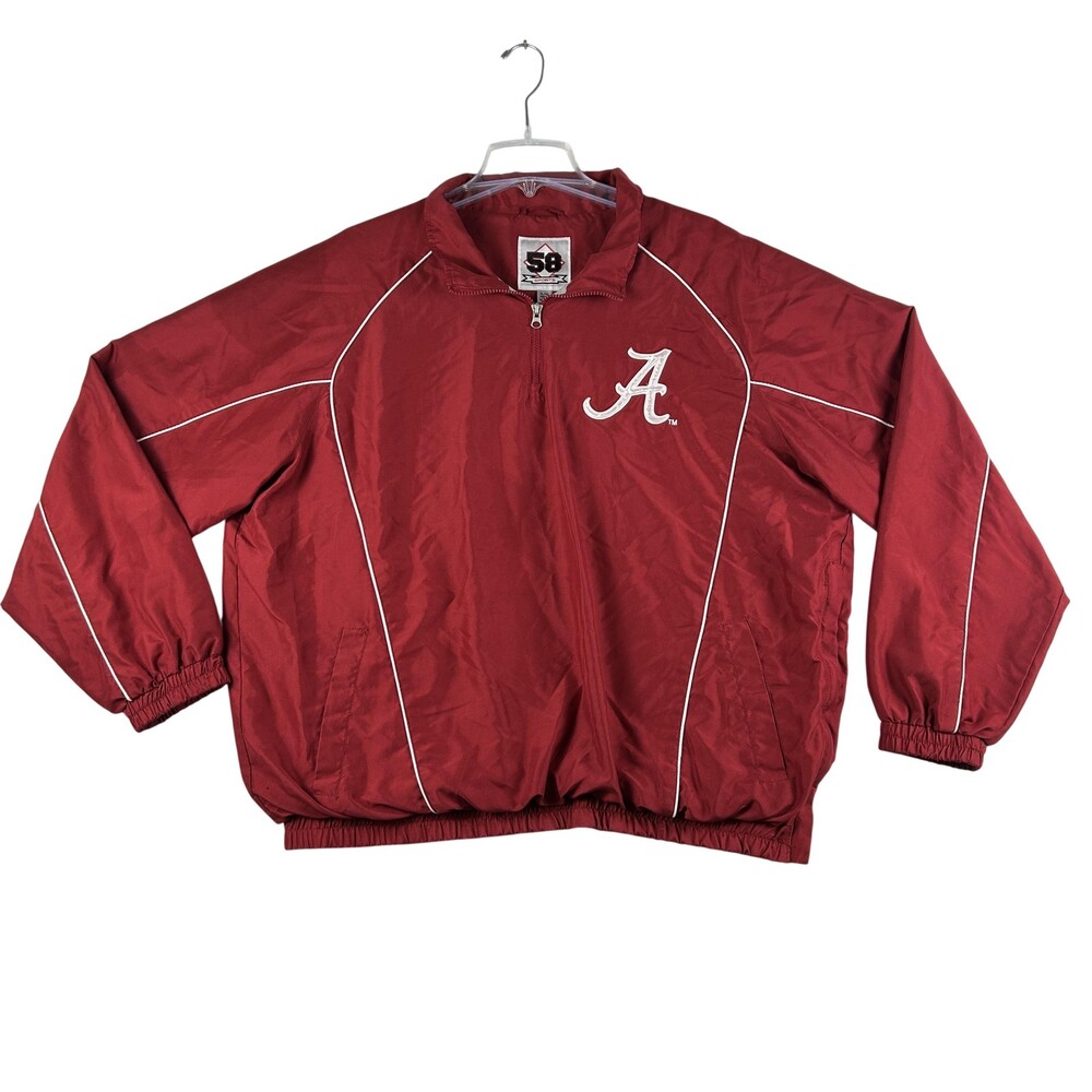 Vintage Alabama Crimson Tide Pullover Mens XL NCAA Football Lined Y2K 1/4 Zip